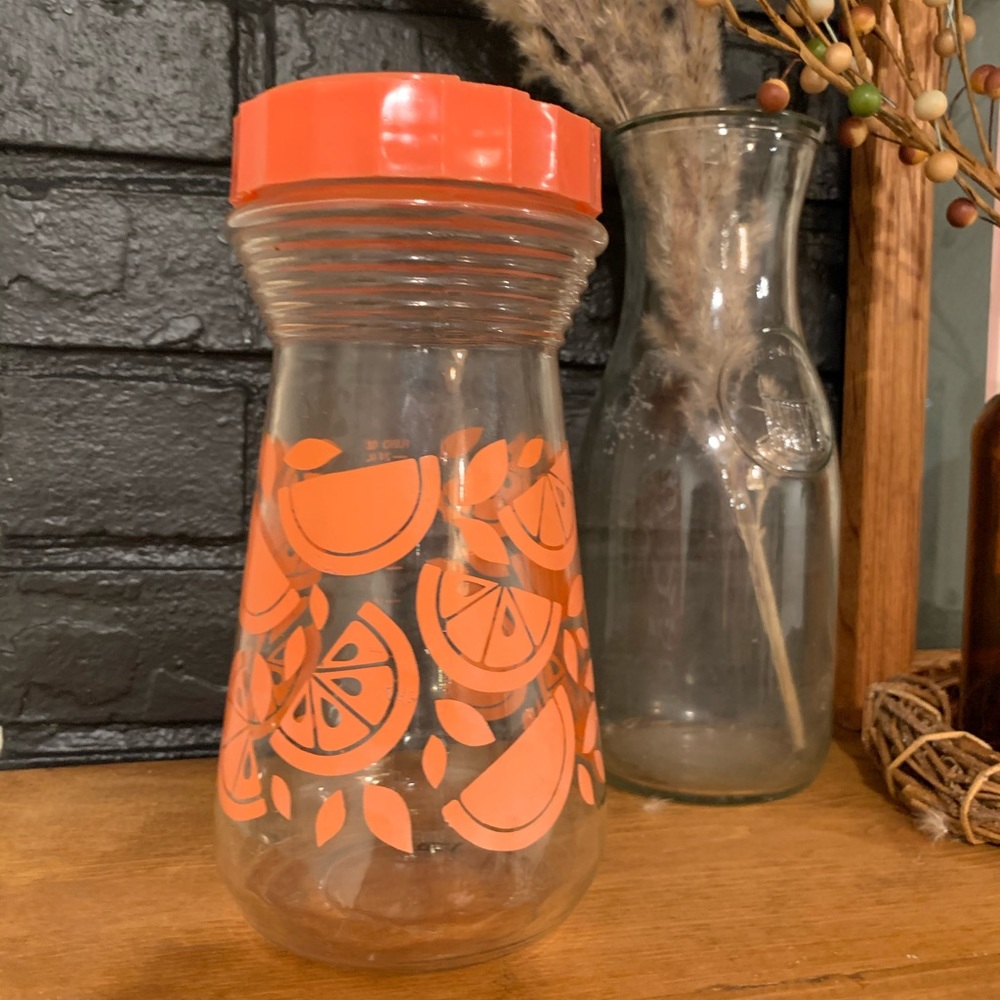 Vintage orange juice carafe